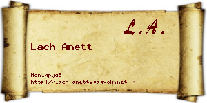 Lach Anett névjegykártya